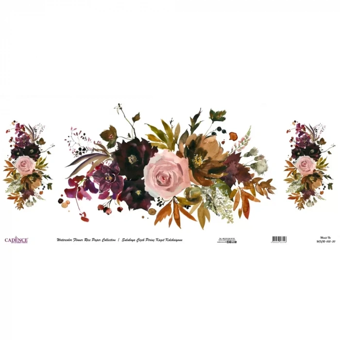 SULUBOYA ÇİÇEK PİRİNÇ KAĞIT KOLEKSİYON BEYAZ ZEMİN WFCR-005 90X214