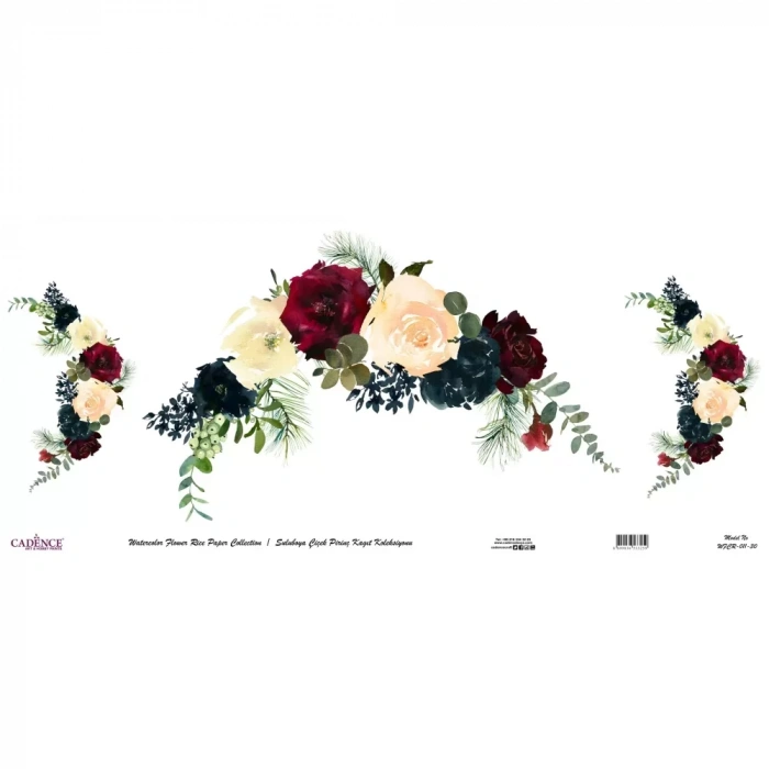 SULUBOYA ÇİÇEK PİRİNÇ KAĞIT KOLEKSİYON BEYAZ ZEMİN WFCR-011 90X214