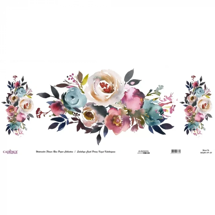 SULUBOYA ÇİÇEK PİRİNÇ KAĞIT KOLEKSİYON BEYAZ ZEMİN WFCR-019 90X214