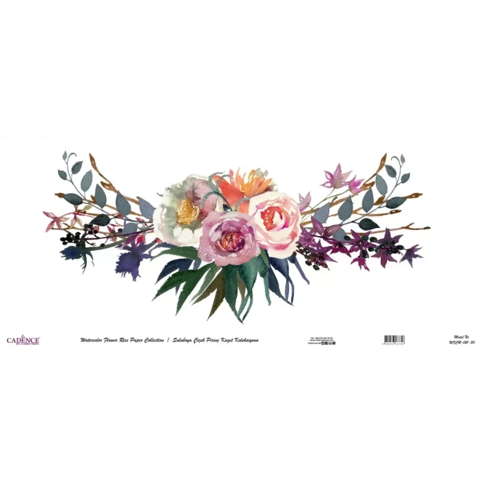 SULUBOYA ÇİÇEK PİRİNÇ KAĞIT KOLEKSİYON BEYAZ ZEMİN WFCR-021 90X214