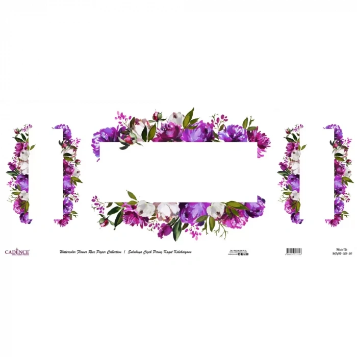 SULUBOYA ÇİÇEK PİRİNÇ KAĞIT KOLEKSİYON BEYAZ ZEMİN WFCR-025 90X214