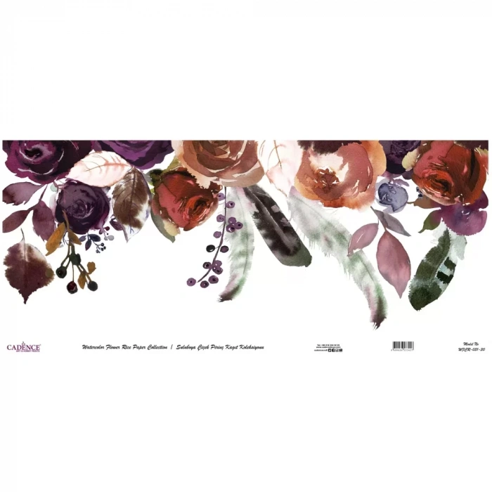 SULUBOYA ÇİÇEK PİRİNÇ KAĞIT KOLEKSİYON BEYAZ ZEMİN WFCR-031 90X214