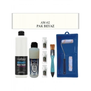 Cadence Boya Fayans Tezgah B-Ambiente Islak Zemin Aw-02 PakBeyaz 500Ml Katalizör 30Gr MAT Taş Vernik 250 Saten Rulo Set