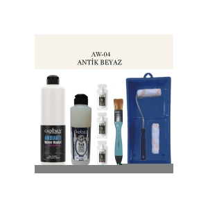 Cadence Boya Fayans Tezgah B-Ambiente Islak Zemin Aw-04 AntikBeyaz 500Ml Katalizör 30Gr MAT Taş Vernik 250 Saten Rulo Set