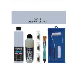 Cadence Boya Fayans Tezgah B-Ambiente Islak Zemin Aw-08 Ard.Gri 500Ml Katalizör 30Gr MAT Taş Vernik 250 Saten Rulo Set