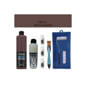 Cadence Boya Fayans Tezgah B-Ambiente Islak Zemin Aw-18 K.Kahve 500Ml Katalizör 30Gr MAT Taş Vernik 250 Saten Rulo Set