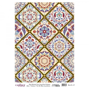 DESENLİ (BASKILI) ALTIN VARAK PİRİNÇ DEKOPAJ MODEL-38 30X42