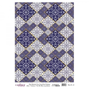 DESENLİ (BASKILI) ALTIN VARAK PİRİNÇ DEKOPAJ MODEL-46 30X42