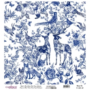 DÜNYANIN MAVİ TONLARI PİRİNÇ KOLEKSİYON BEYAZ ZEMİN K-005 30X30