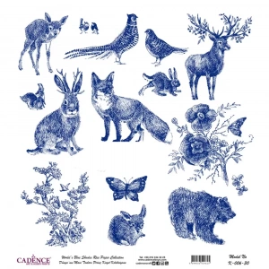 DÜNYANIN MAVİ TONLARI PİRİNÇ KOLEKSİYON BEYAZ ZEMİN K-006 30X30