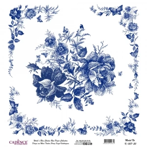 DÜNYANIN MAVİ TONLARI PİRİNÇ KOLEKSİYON BEYAZ ZEMİN K-007 30X30