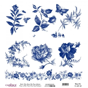 DÜNYANIN MAVİ TONLARI PİRİNÇ KOLEKSİYON BEYAZ ZEMİN K-008 30X30