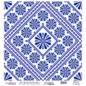 DÜNYANIN MAVİ TONLARI PİRİNÇ KOLEKSİYON BEYAZ ZEMİN K-042 30X30