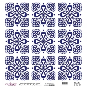 DÜNYANIN MAVİ TONLARI PİRİNÇ KOLEKSİYON BEYAZ ZEMİN K-044 30X30