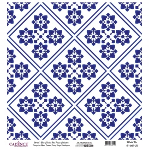 DÜNYANIN MAVİ TONLARI PİRİNÇ KOLEKSİYON BEYAZ ZEMİN K-045 30X30