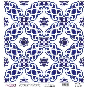 DÜNYANIN MAVİ TONLARI PİRİNÇ KOLEKSİYON BEYAZ ZEMİN K-046 30X30