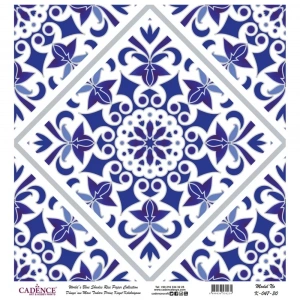 DÜNYANIN MAVİ TONLARI PİRİNÇ KOLEKSİYON BEYAZ ZEMİN K-047 30X30