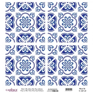 DÜNYANIN MAVİ TONLARI PİRİNÇ KOLEKSİYON BEYAZ ZEMİN K-048 30X30