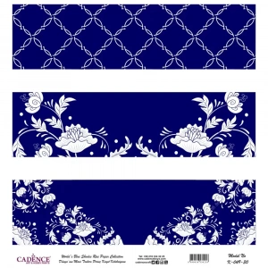 DÜNYANIN MAVİ TONLARI PİRİNÇ KOLEKSİYON BEYAZ ZEMİN K-049 30X30