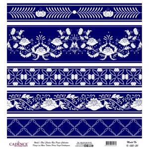 DÜNYANIN MAVİ TONLARI PİRİNÇ KOLEKSİYON BEYAZ ZEMİN K-050 30X30