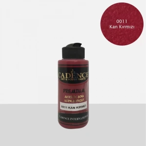 PREMIUM AKRİLİK BOYA 0011 KAN KIRMIZI 120ML