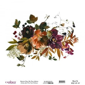 SULUBOYA ÇİÇEK PİRİNÇ KAĞIT KOLEKSİYON BEYAZ ZEMİN WFC-001 30X30