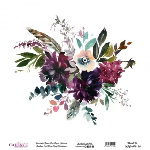 SULUBOYA ÇİÇEK PİRİNÇ KAĞIT KOLEKSİYON BEYAZ ZEMİN WFC-002 30X30