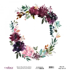 SULUBOYA ÇİÇEK PİRİNÇ KAĞIT KOLEKSİYON BEYAZ ZEMİN WFC-020 30X30