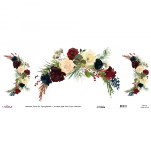 SULUBOYA ÇİÇEK PİRİNÇ KAĞIT KOLEKSİYON BEYAZ ZEMİN WFCR-009 90X214