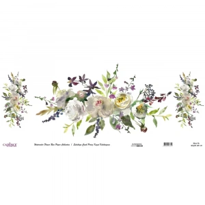 SULUBOYA ÇİÇEK PİRİNÇ KAĞIT KOLEKSİYON BEYAZ ZEMİN WFCR-020 90X214