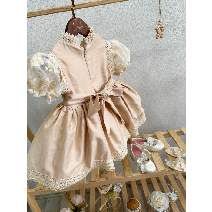 Dantel Kollu Kapuçino Vintage