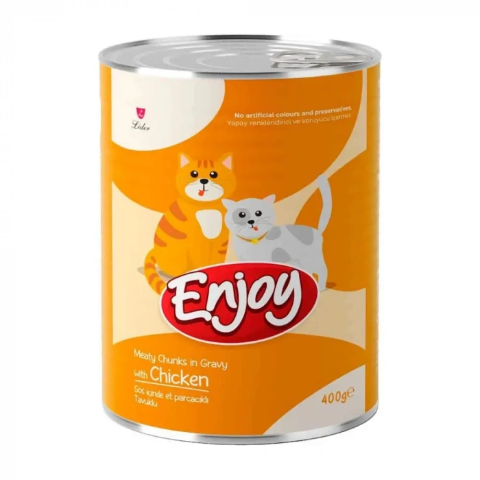 ENJOY TAVUKLU YAŞ KEDİ MAMASI 400 GR