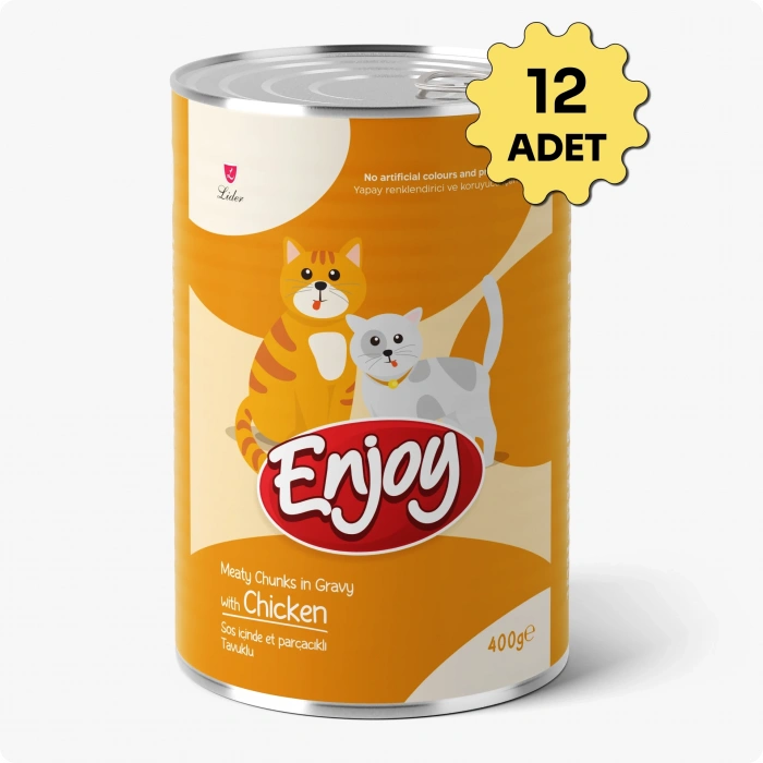 ENJOY TAVUKLU YAŞ KEDİ MAMASI 400 GR
