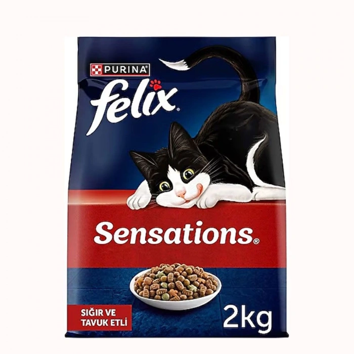 FELIX SENSATİONS SIĞIR&TAVUKLU KEDİ MAMASI 2 KG