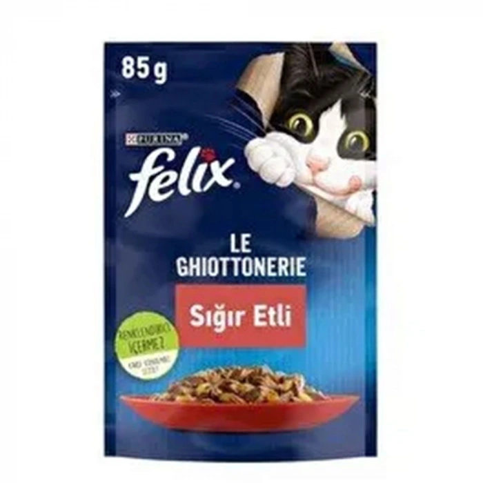 FELIX SIĞIR ETLİ YAŞ KEDİ MAMA 85 GR