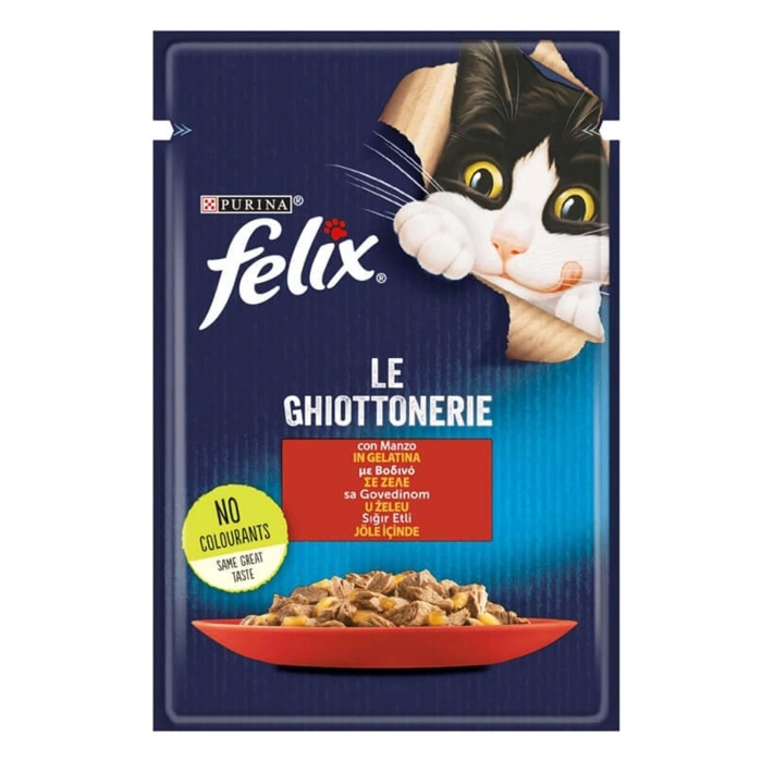 FELIX SIĞIR ETLİ YAŞ KEDİ MAMA 85 GR