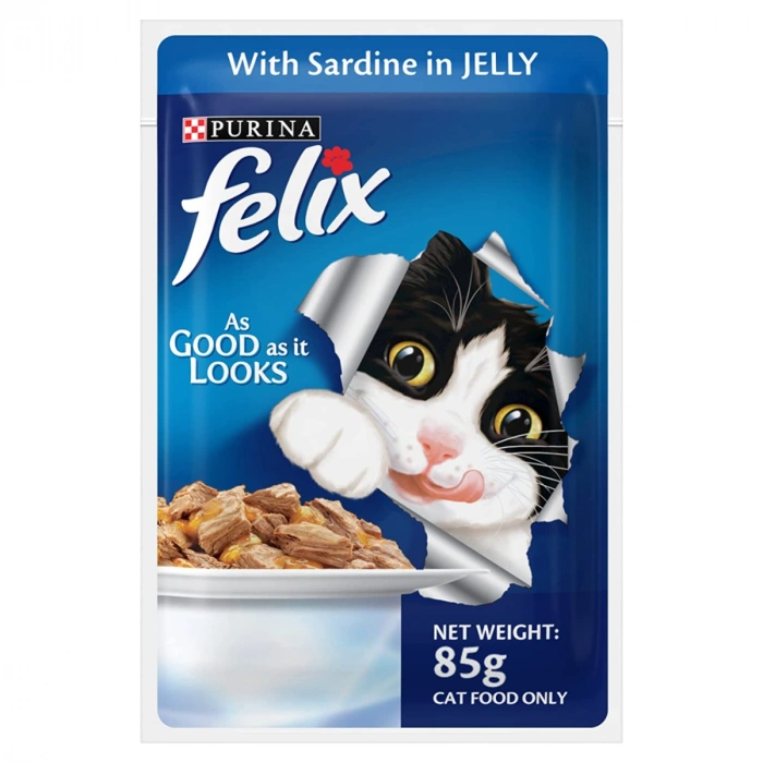 FELIX SOMON VE SARDALYA KEDİ YAŞ MAMA 85 GR