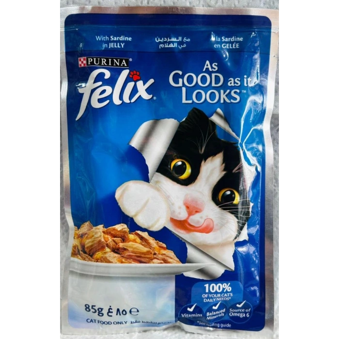FELIX SOMON VE SARDALYA KEDİ YAŞ MAMA 85 GR