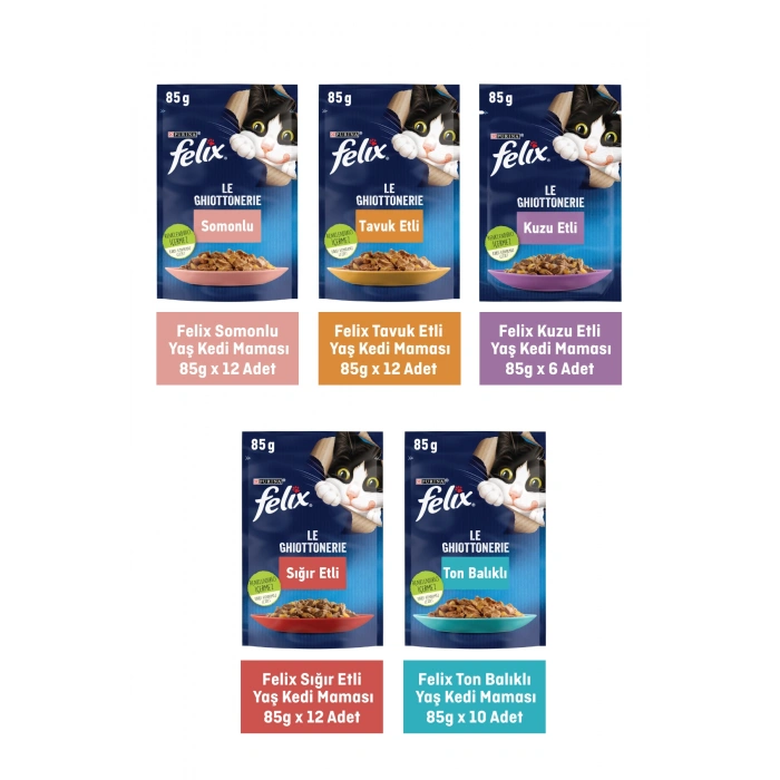 FELIX TAVUKLU YAŞ KEDİ MAMA 85 GR