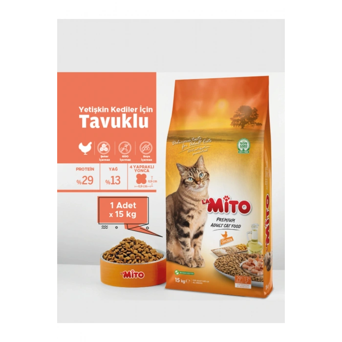 MİTO 15 KG TAVUKLU KEDİ MAMASI
