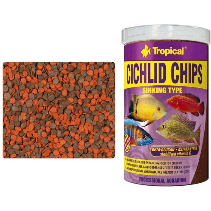 TROPICAL CICHLID CHIPS SINKING TYPE 130 GR