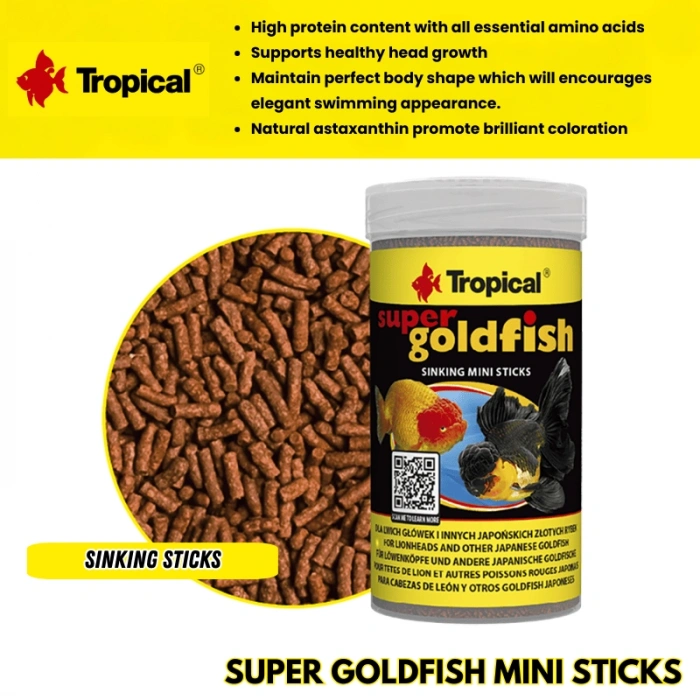 TROPICAL SUPER GOLD FISH MINI STICKS 150 GR