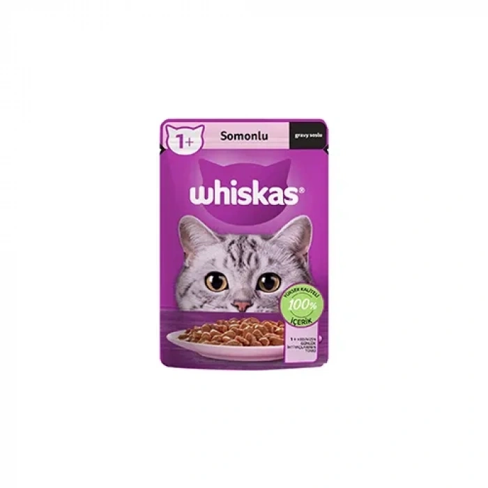 WHISKAS TAVUK V E SOMONLU YAŞ KEDİ MAMA 4*85 GR