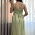 Askılı Yeşil Ayrobin Elbise