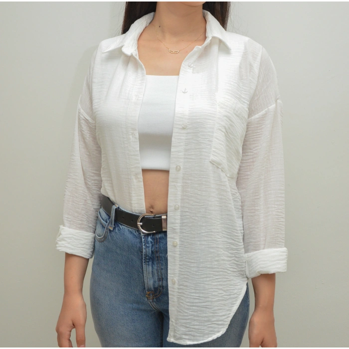 Beyaz Oversize Gömlek