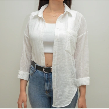 Beyaz Oversize Gömlek