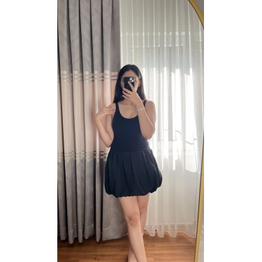 Siyah Balon Etek Elbise