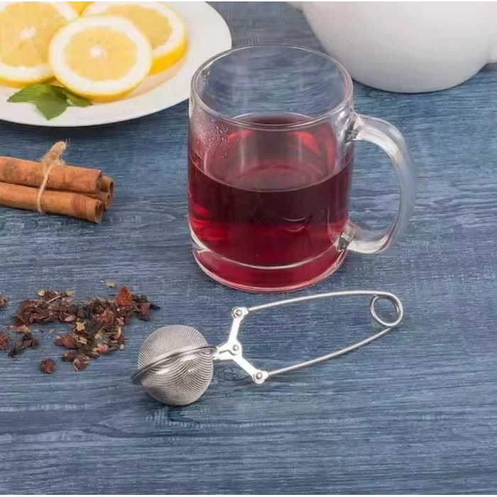 MyBru Paslanmaz Çelik Top Makas Çay Kahve Bitki Çayı Süzgeci