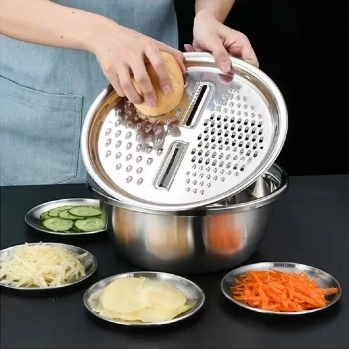 MyBru 430 Paslanmaz Çelik Hazneli Pratik El Rendesi 24 Cm (Dilimleyici)
