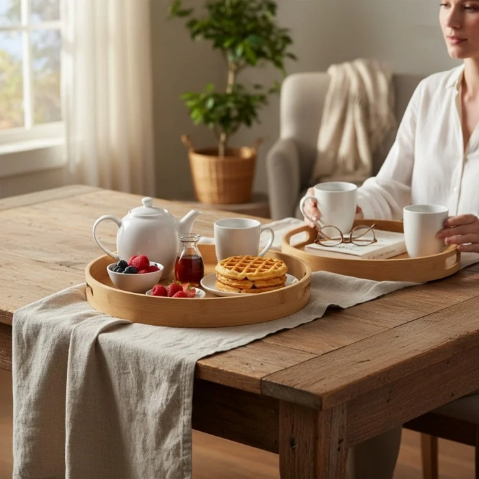 MyBru Oval Bambu Tepsi 2li Set